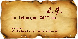 Lozinberger Gálos névjegykártya